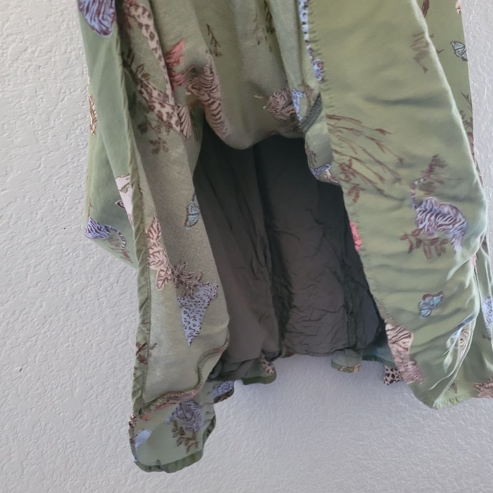 Modcloth Womens Green Swing Dress Size Large Safari Animal Print Novelty Short - Picture 6 of 7